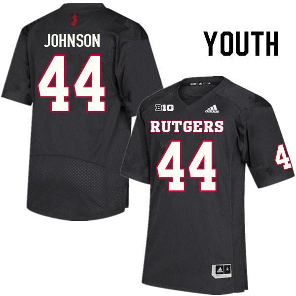 Youth #44 Anthony Johnson Rutgers Scarlet Knights College Football Jerseys Sale-Black - Click Image to Close